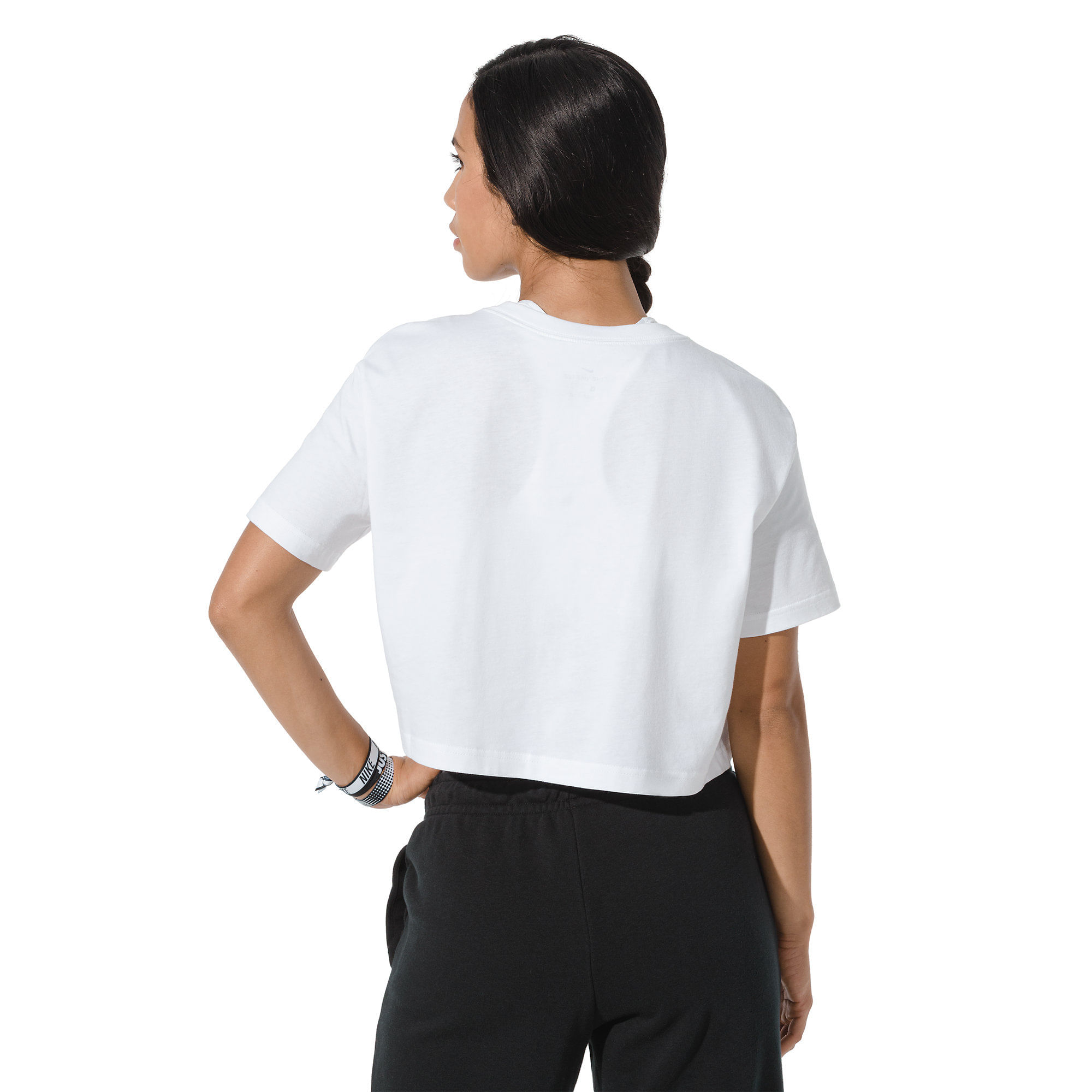 Nike W Nsw Tee Essntl Crp Icn Ftra Camiseta Manga Corta blanco de mujer lifestyle
