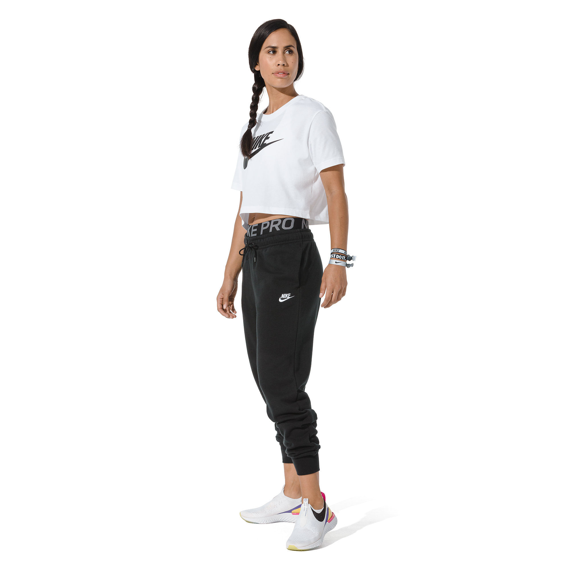 Nike W Nsw Tee Essntl Crp Icn Ftra Camiseta Manga Corta blanco de mujer lifestyle