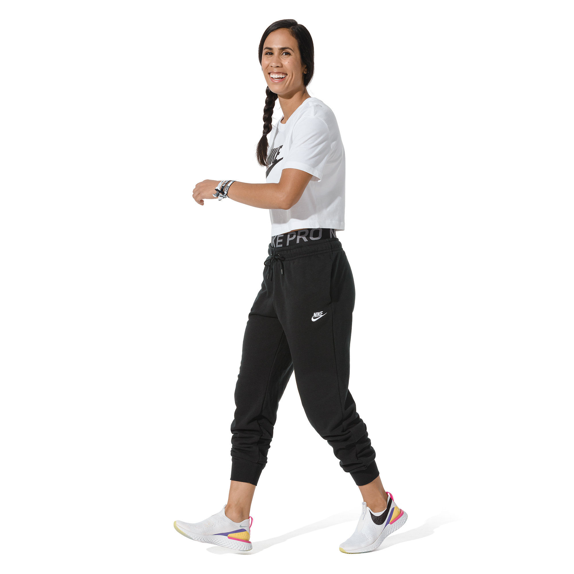 Nike W Nsw Tee Essntl Crp Icn Ftra Camiseta Manga Corta blanco de mujer lifestyle