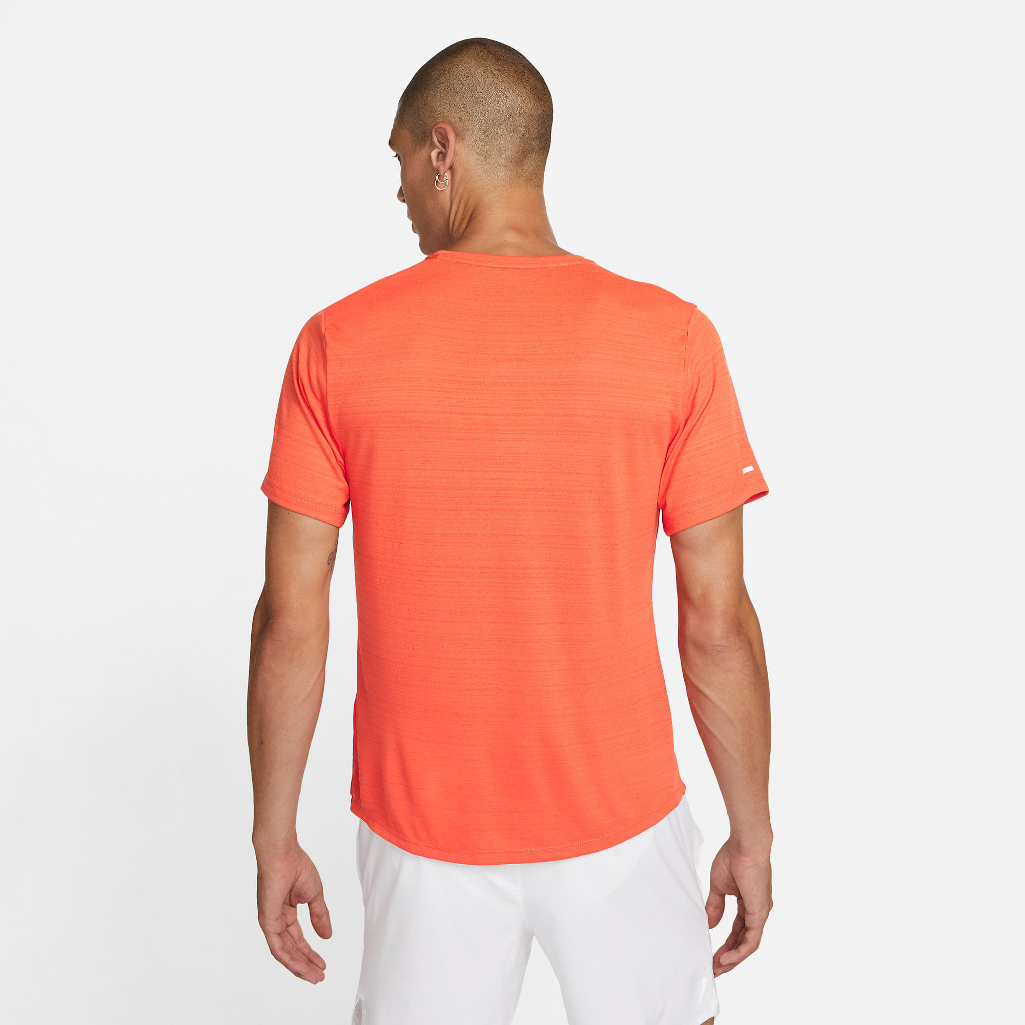 Nike M Nk Df Miler Top Ss Camiseta Manga Corta naranja de hombre para correr