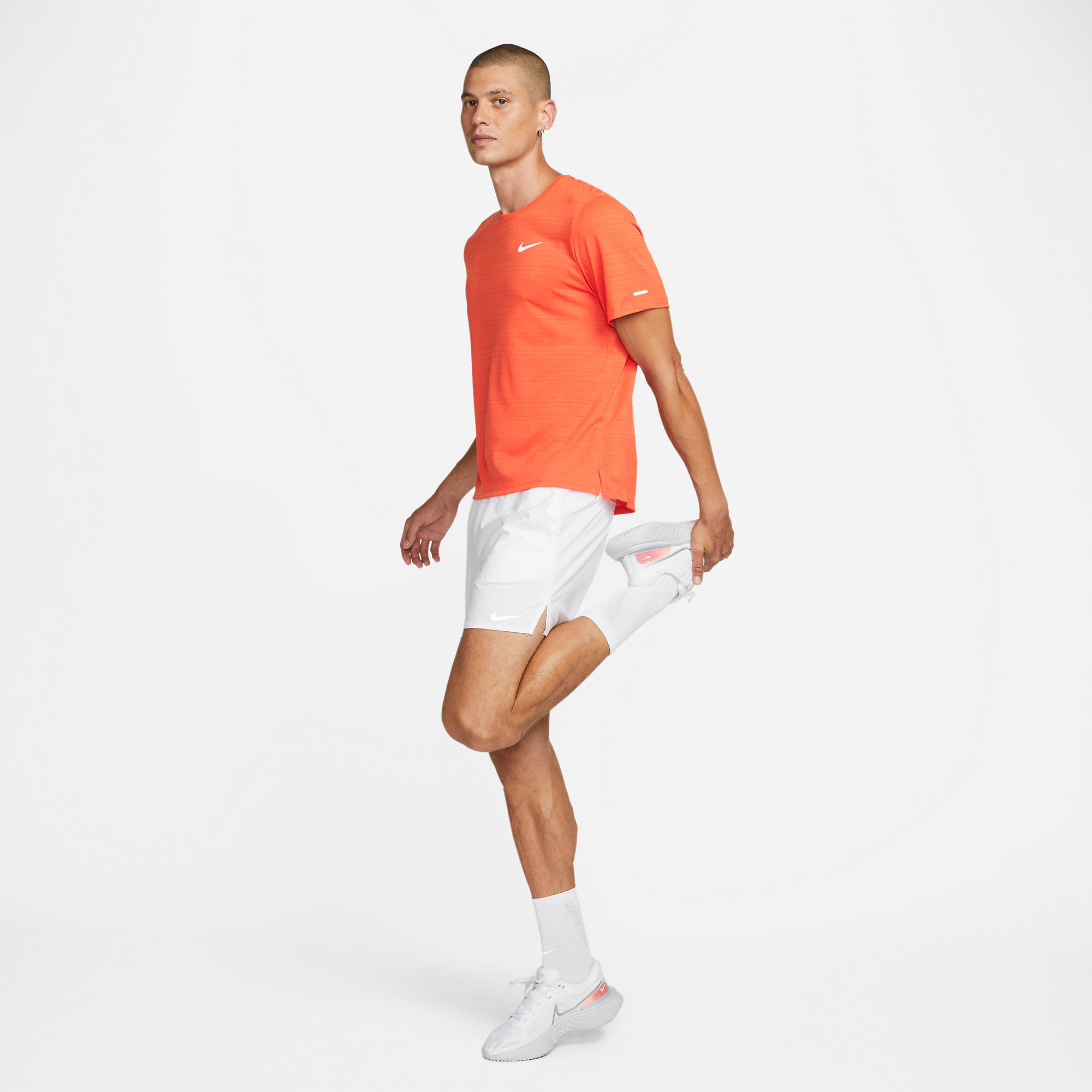 Nike M Nk Df Miler Top Ss Camiseta Manga Corta naranja de hombre para correr