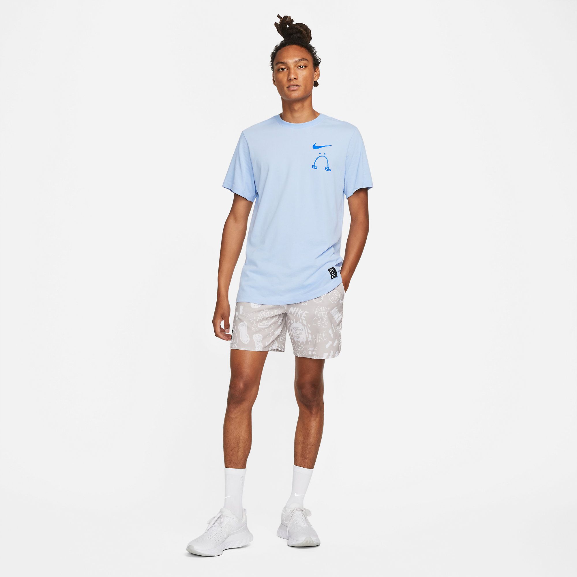 Nike M Nk Dry Tee Dfc Legs Camiseta Manga Corta azul de hombre para correr