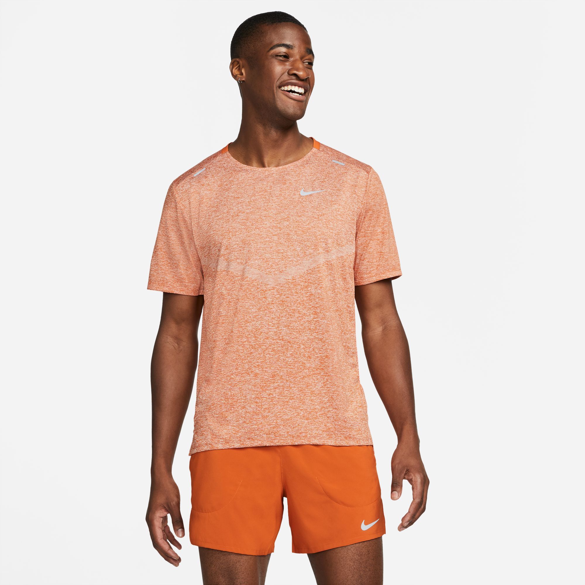 Nike M Nk Df Rise 365 Ss Camiseta Manga Corta naranja de hombre para correr