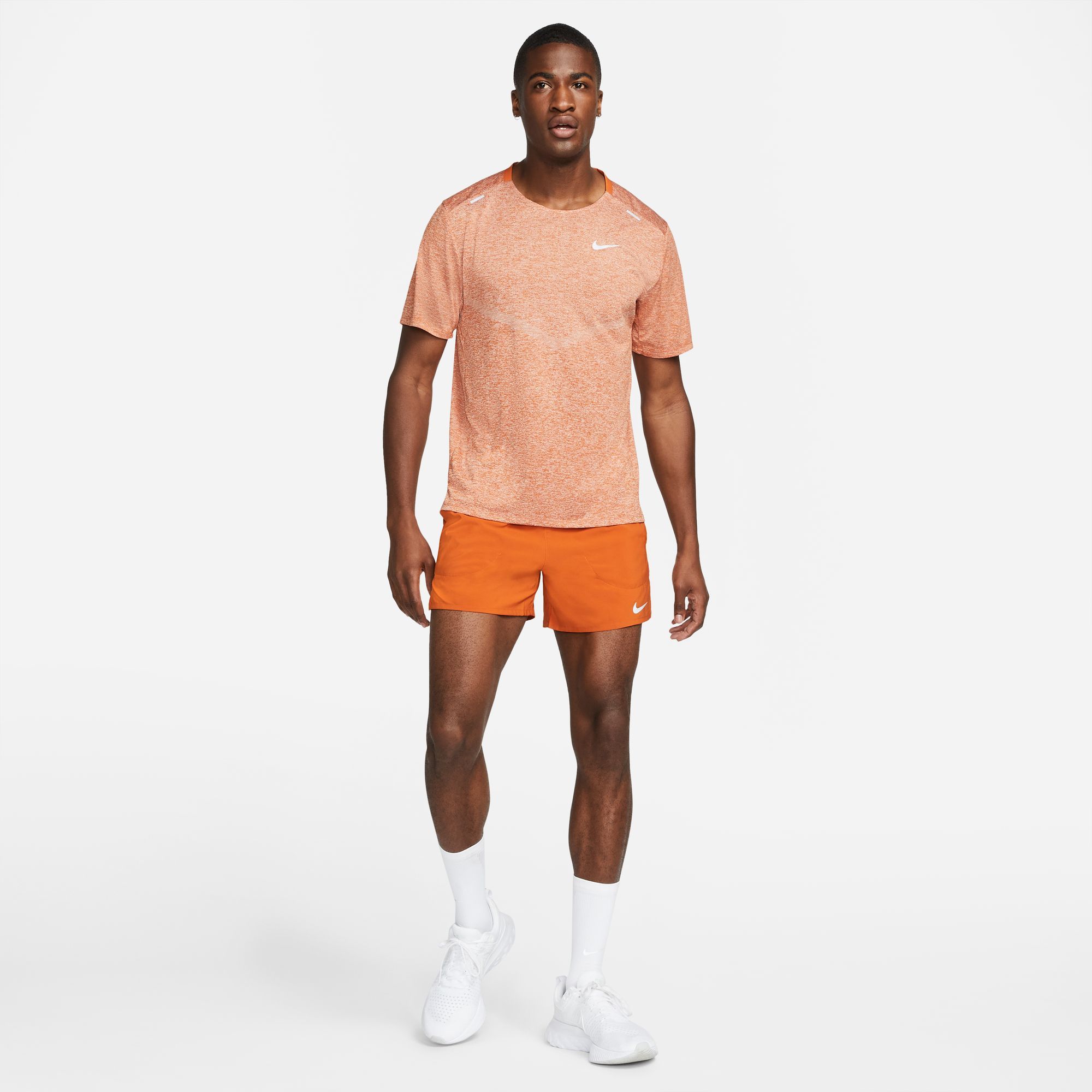 Nike M Nk Df Rise 365 Ss Camiseta Manga Corta naranja de hombre para correr