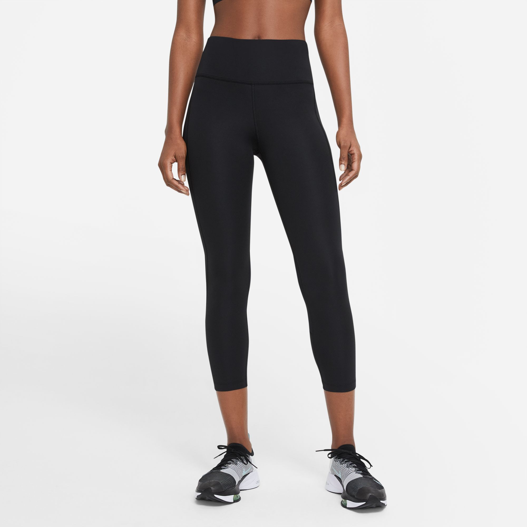 Nike W Nk Df Fast Crop Capri negro de mujer para correr