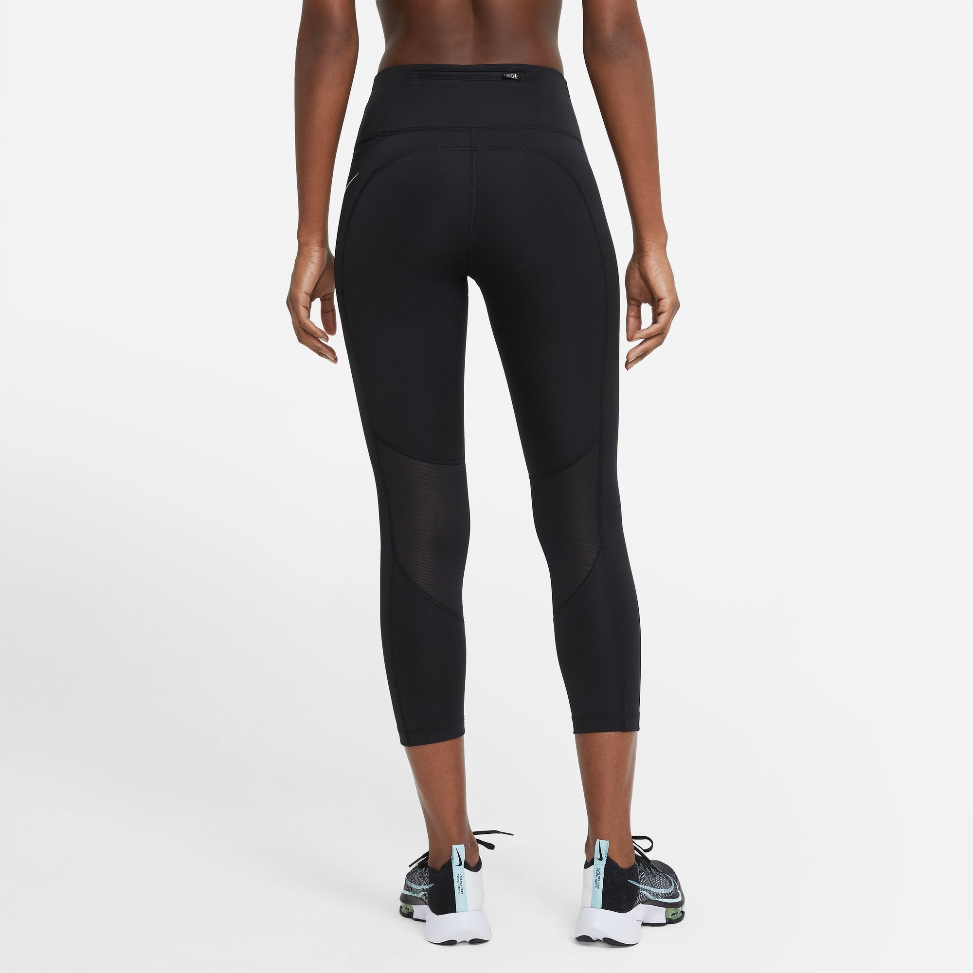 Nike W Nk Df Fast Crop Capri negro de mujer para correr
