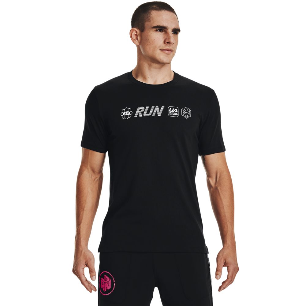 UA Run Anywhere Ss Camiseta Manga Corta negro de hombre para correr