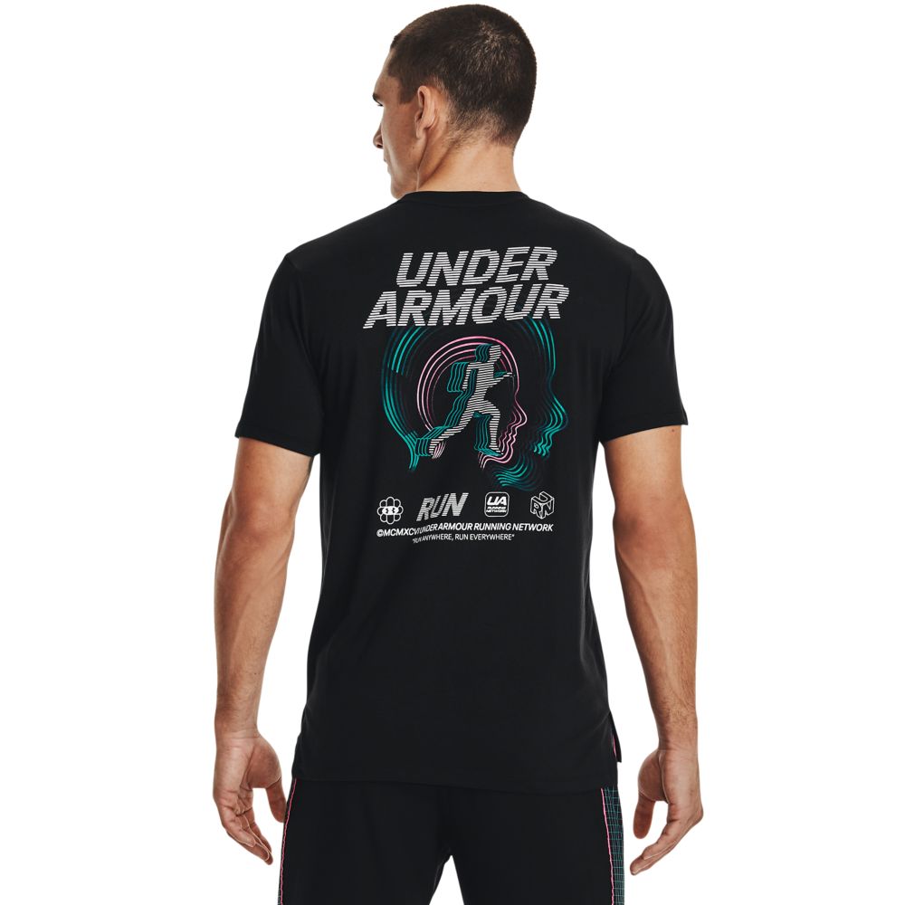 UA Run Anywhere Ss Camiseta Manga Corta negro de hombre para correr