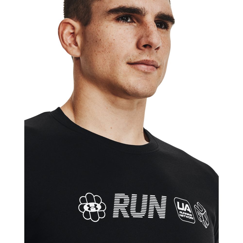UA Run Anywhere Ss Camiseta Manga Corta negro de hombre para correr