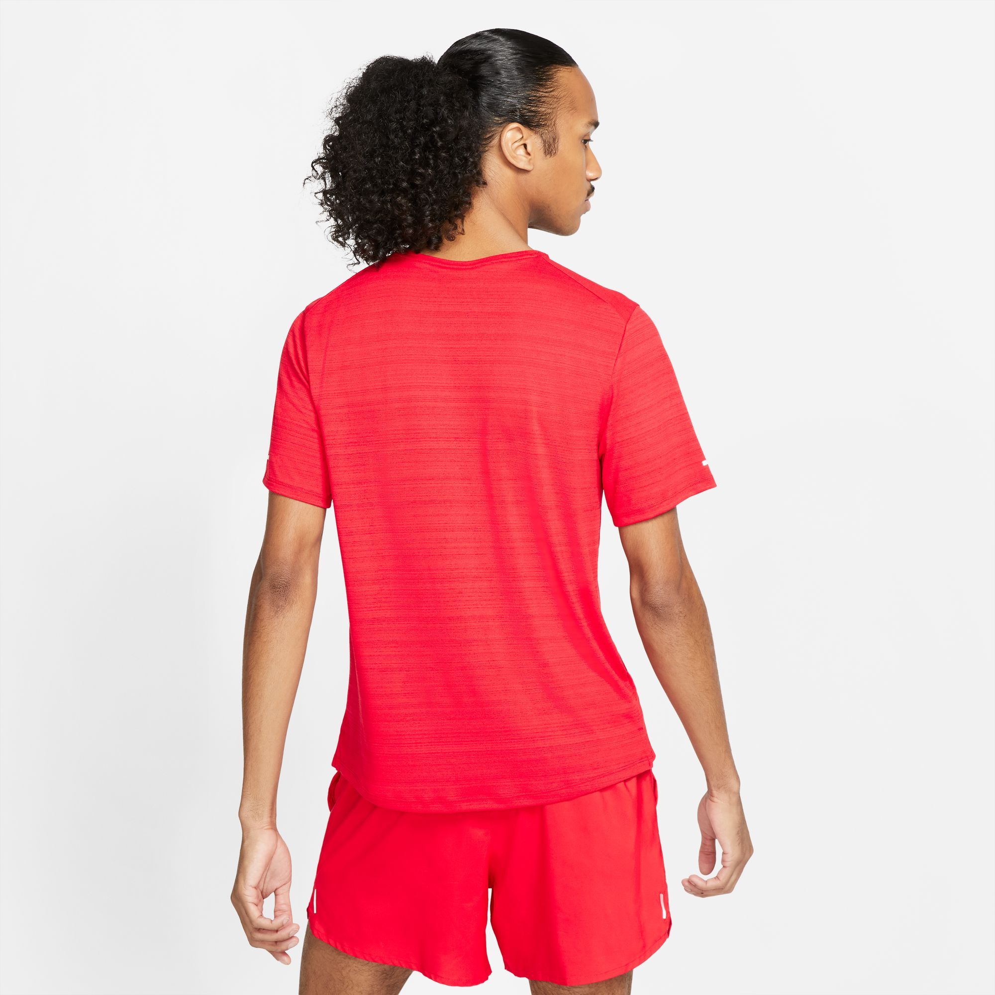 Nike M Nk Df Miler Top Ss Camiseta Manga Corta rojo de hombre para correr