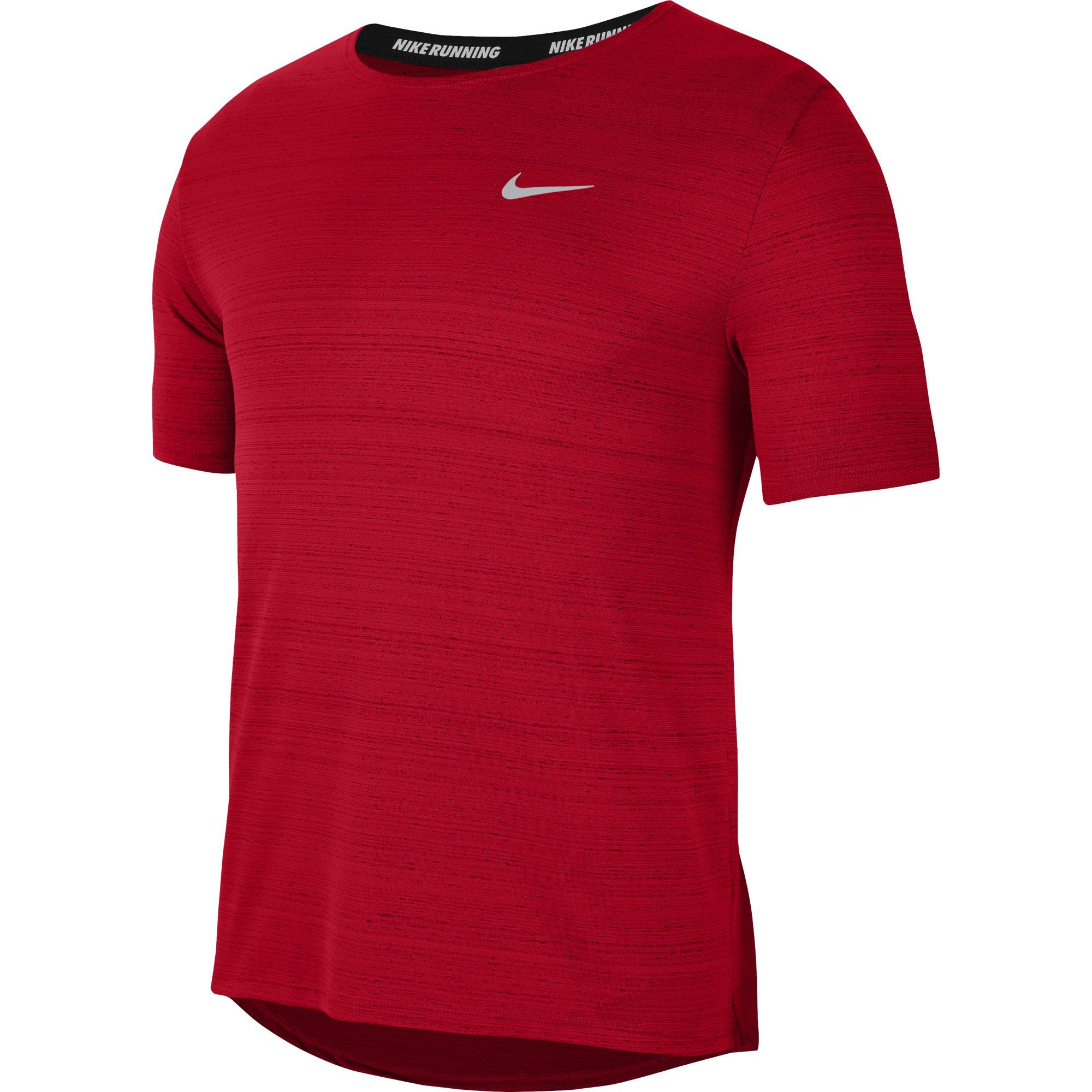 Nike M Nk Df Miler Top Ss Camiseta Manga Corta rojo de hombre para correr