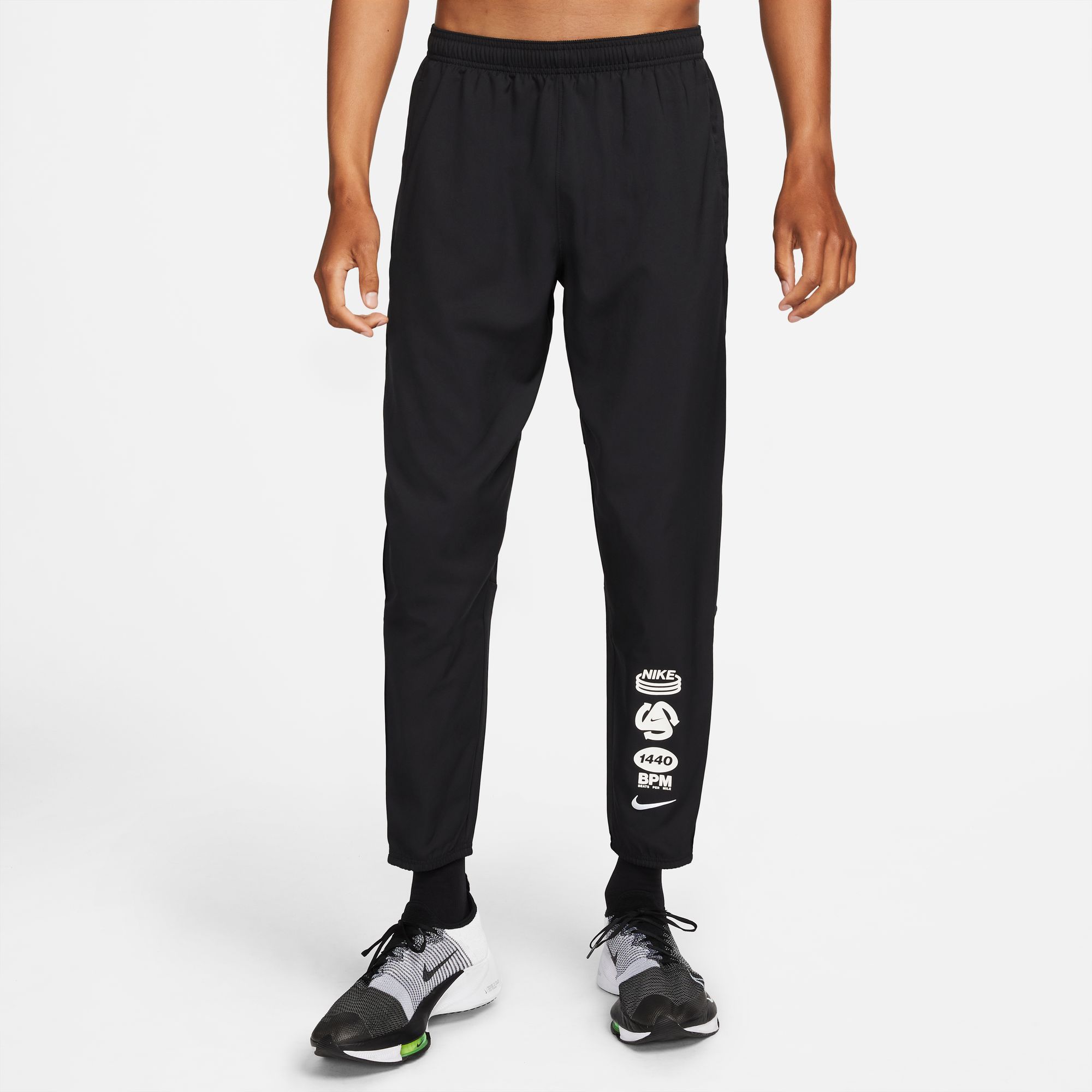 Nike M Nk Df Wr Chllgr Wvn Gx Pant Pantalón negro de hombre para correr