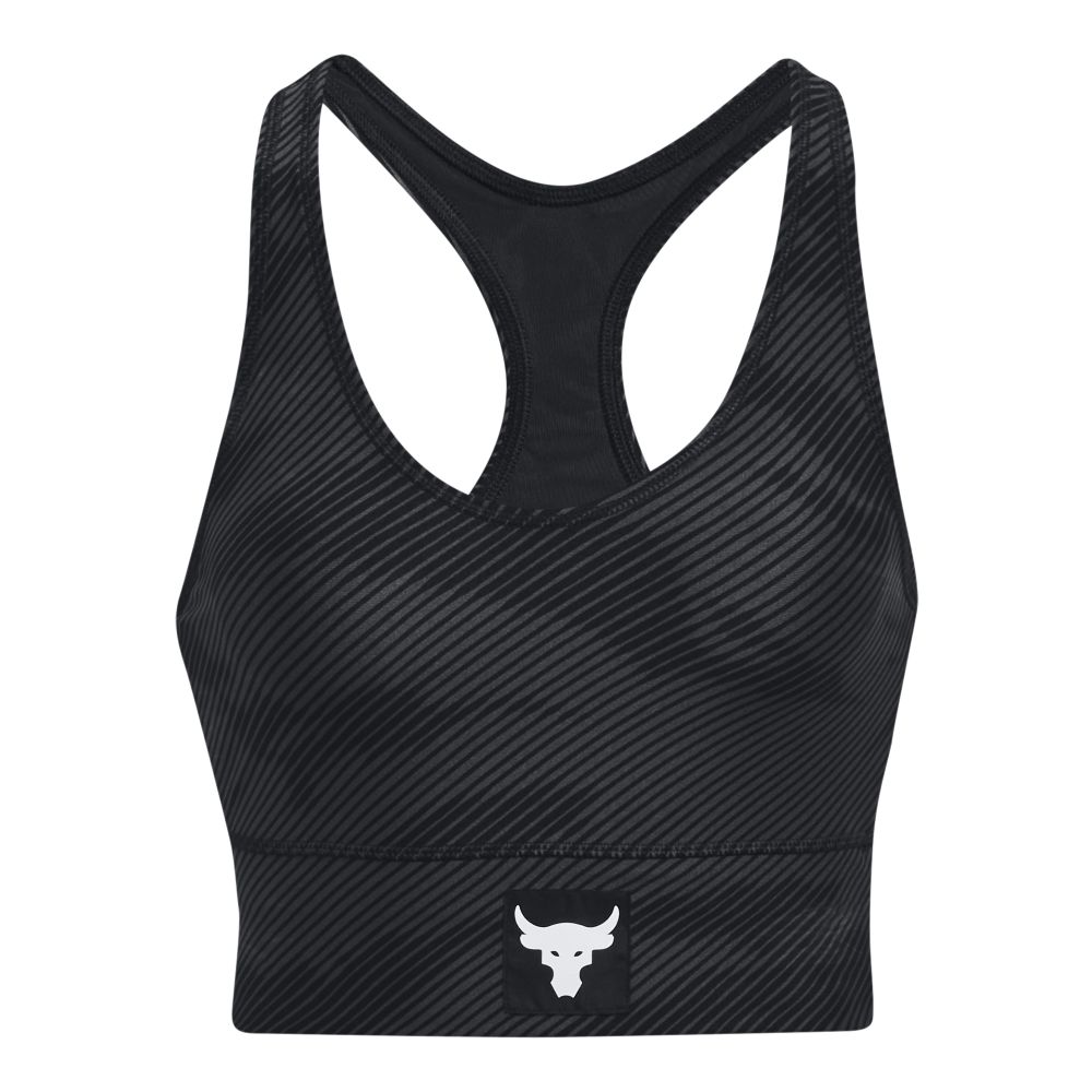 UA Prject Rock Hg Bra Top negro de mujer para entrenamiento