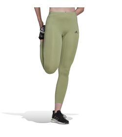 Licra-adidas-para-mujer-Run-Fast-Tgt-para-correr-color-verde.-Frente-Sobre-Modelo