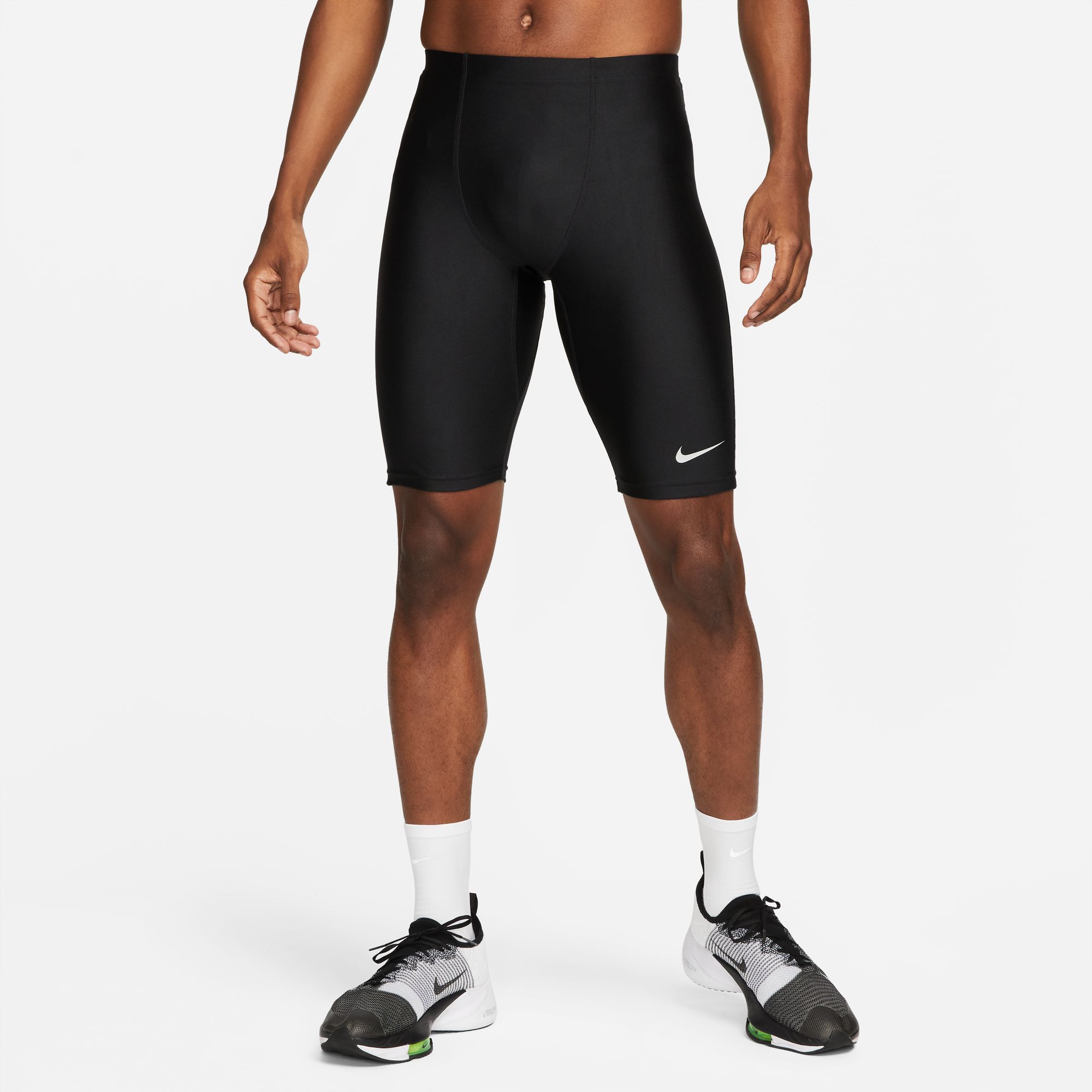 Nike M Nk Df Fast Half Tight Licra Corta negro de hombre para correr