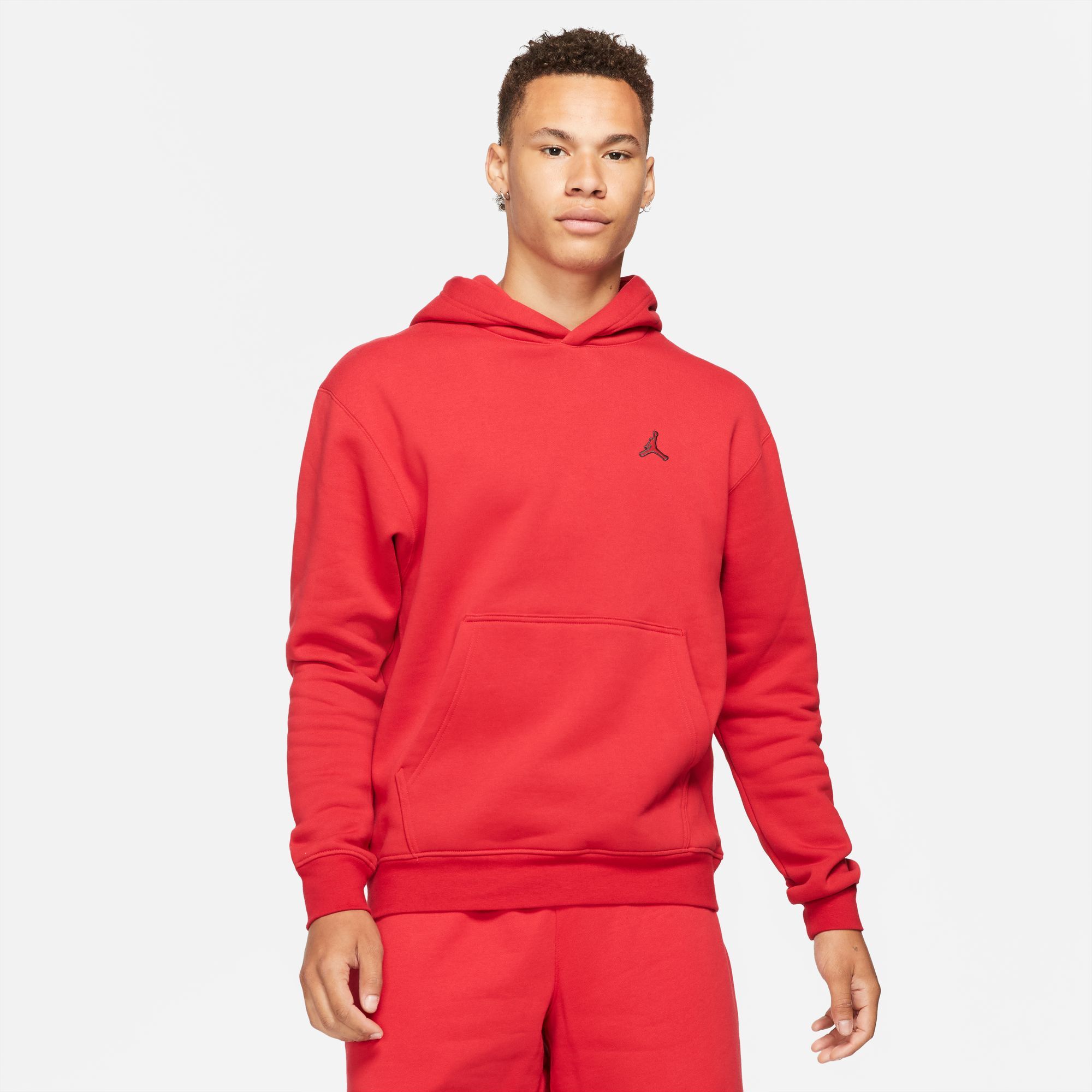 Nike M J Ess Flc Po Hoodie Hoodie rojo de hombre lifestyle