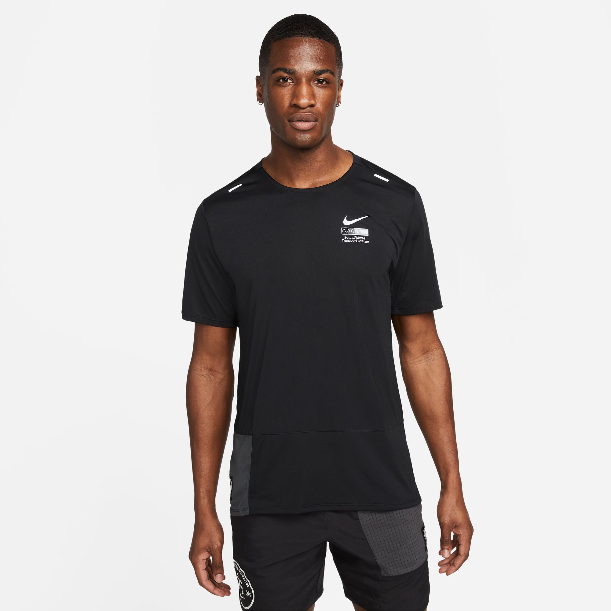 Nike M Nk Df Wr Rise 365 Gx Ss Camiseta Manga Corta negro de hombre para correr
