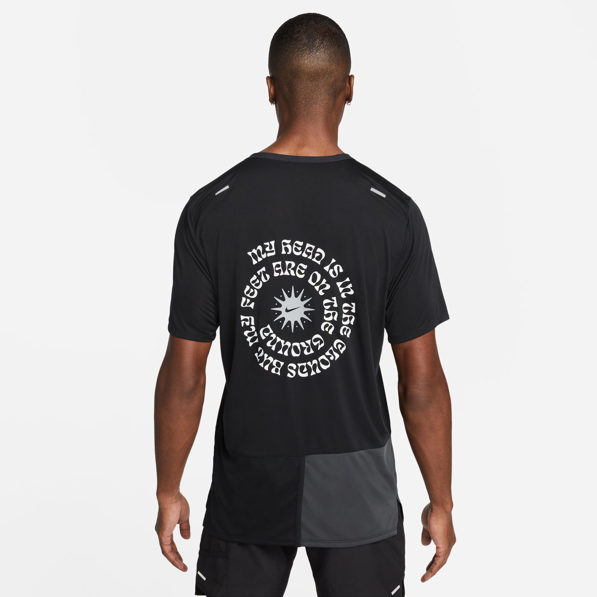 Nike M Nk Df Wr Rise 365 Gx Ss Camiseta Manga Corta negro de hombre para correr