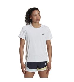 Camiseta-Manga-Corta-adidas-para-mujer-Run-It-Tee-W-para-correr-color-blanco.-Frente-Sobre-Modelo