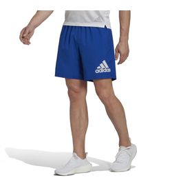 Pantaloneta-adidas-para-hombre-Run-It-Short-M-para-correr-color-azul.-Frente-Sobre-Modelo