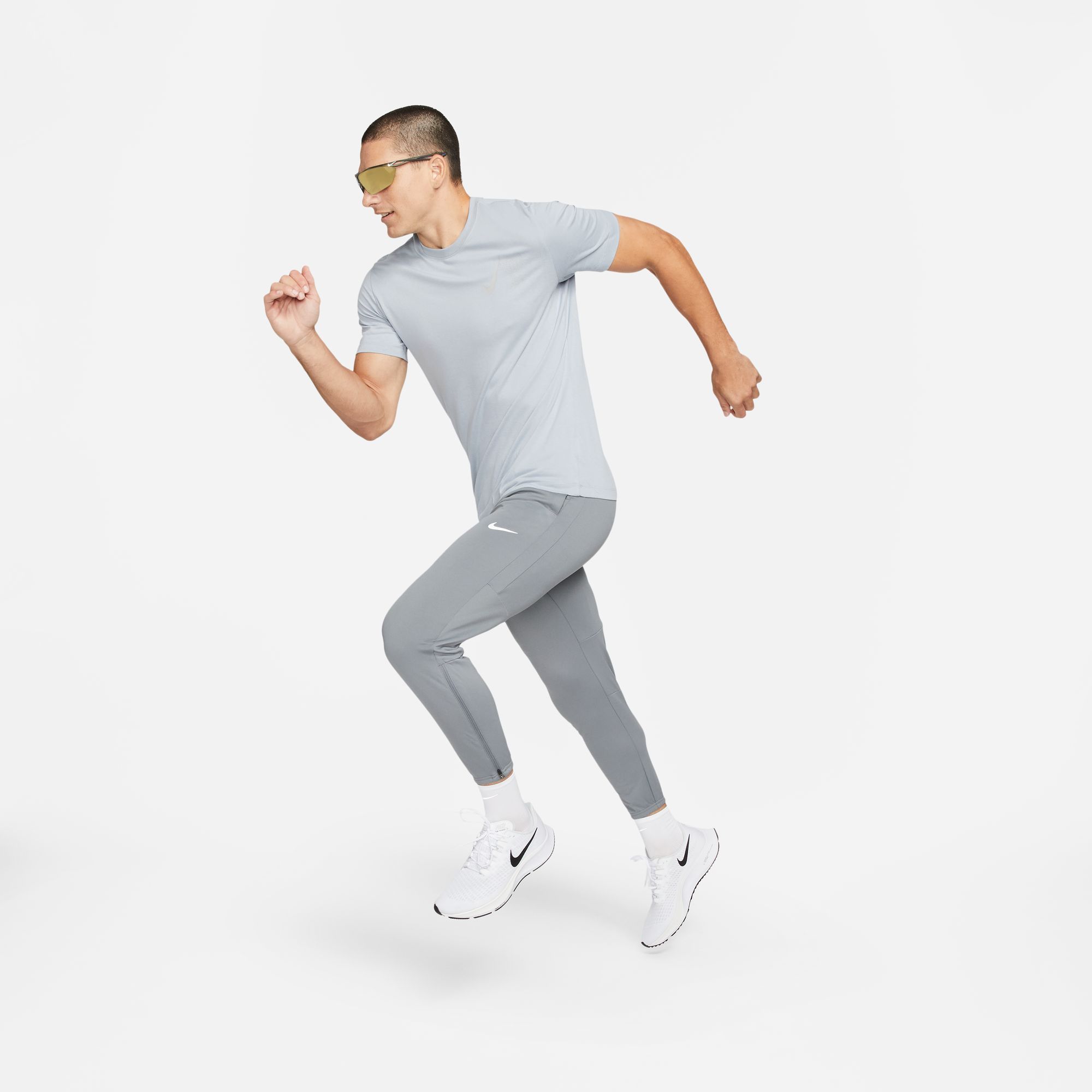 Nike M Nk Df Chllgr Knit Pant Pantalón gris de hombre para correr