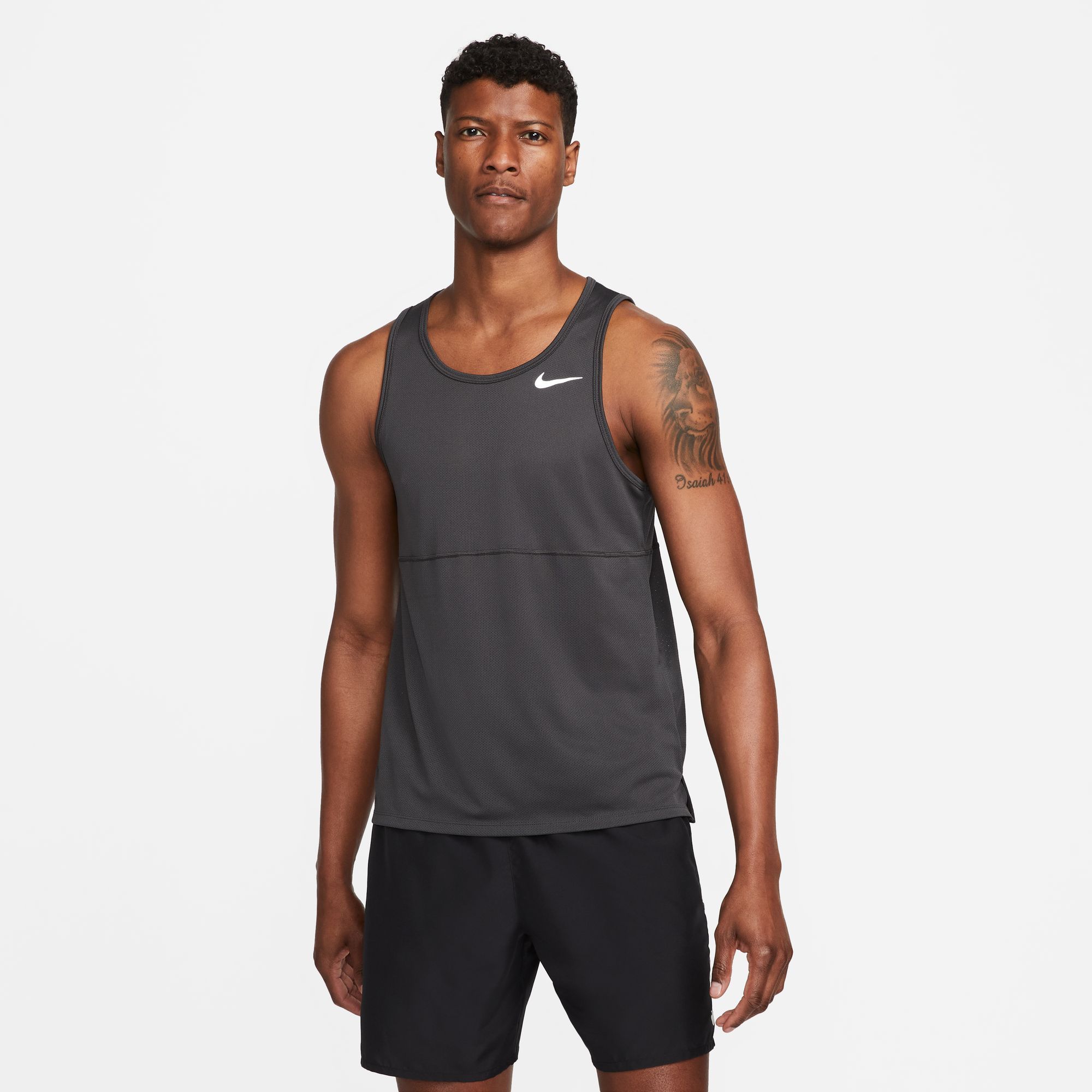 Nike M Nk Df Run Tank Camiseta Manga Sisa negro de hombre para correr