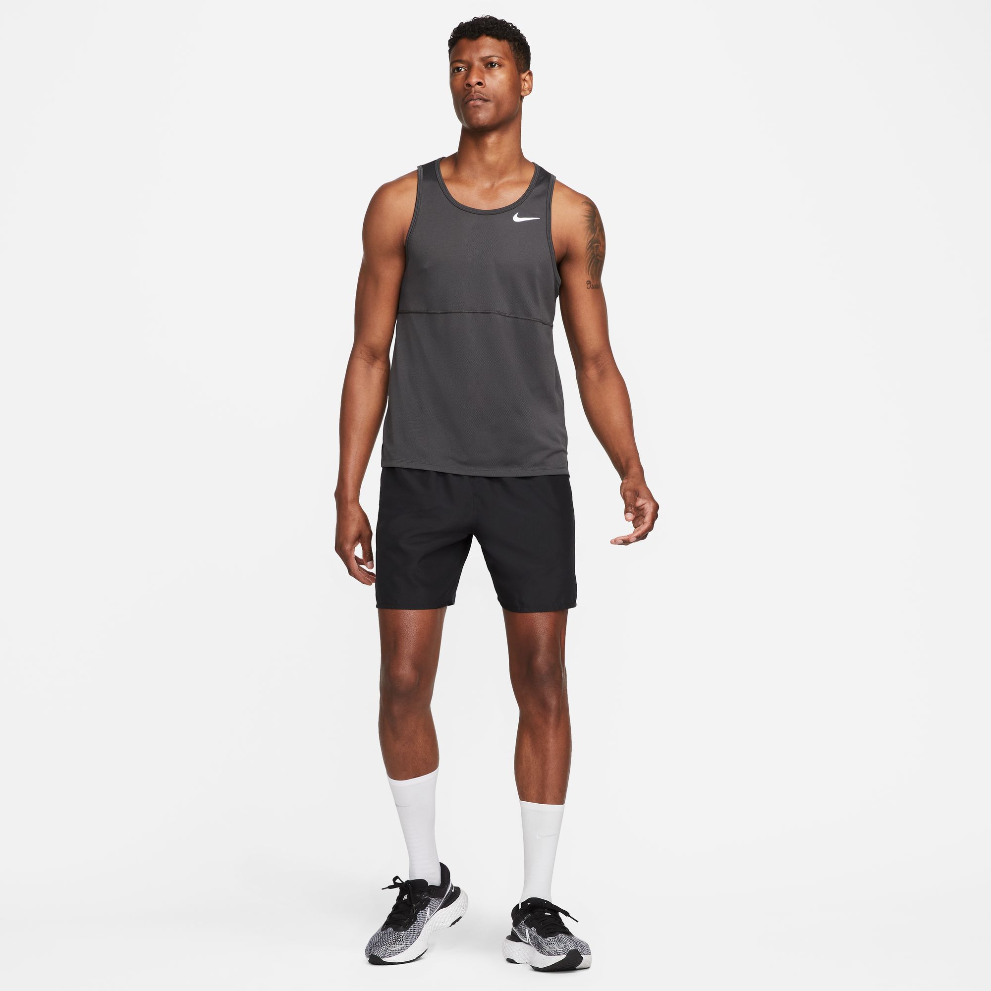 Nike M Nk Df Run Tank Camiseta Manga Sisa negro de hombre para correr