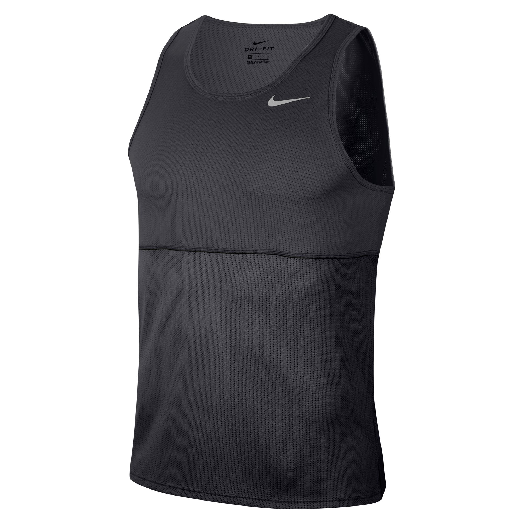 Nike M Nk Df Run Tank Camiseta Manga Sisa negro de hombre para correr