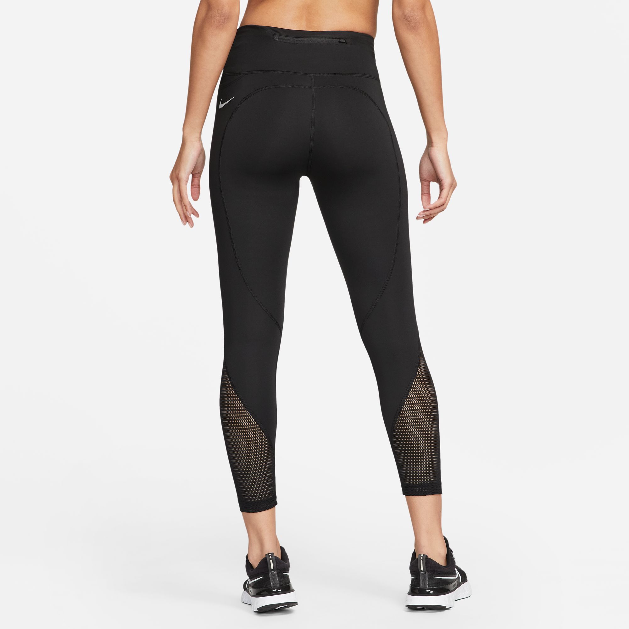 Nike W Nk Df Fast Mr 7/8 Tght Nv C Licra negro de mujer para correr