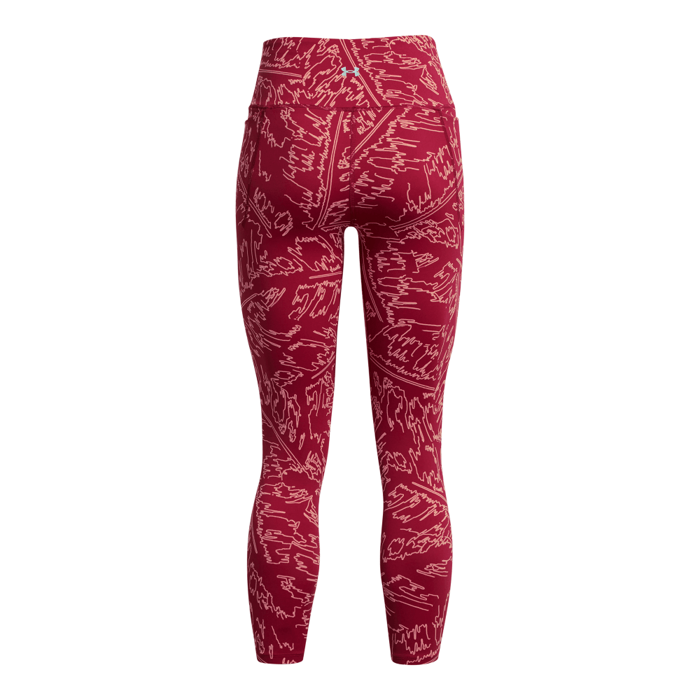 UA Idian Print Ankle Leg Licra rosado de mujer para entrenamiento