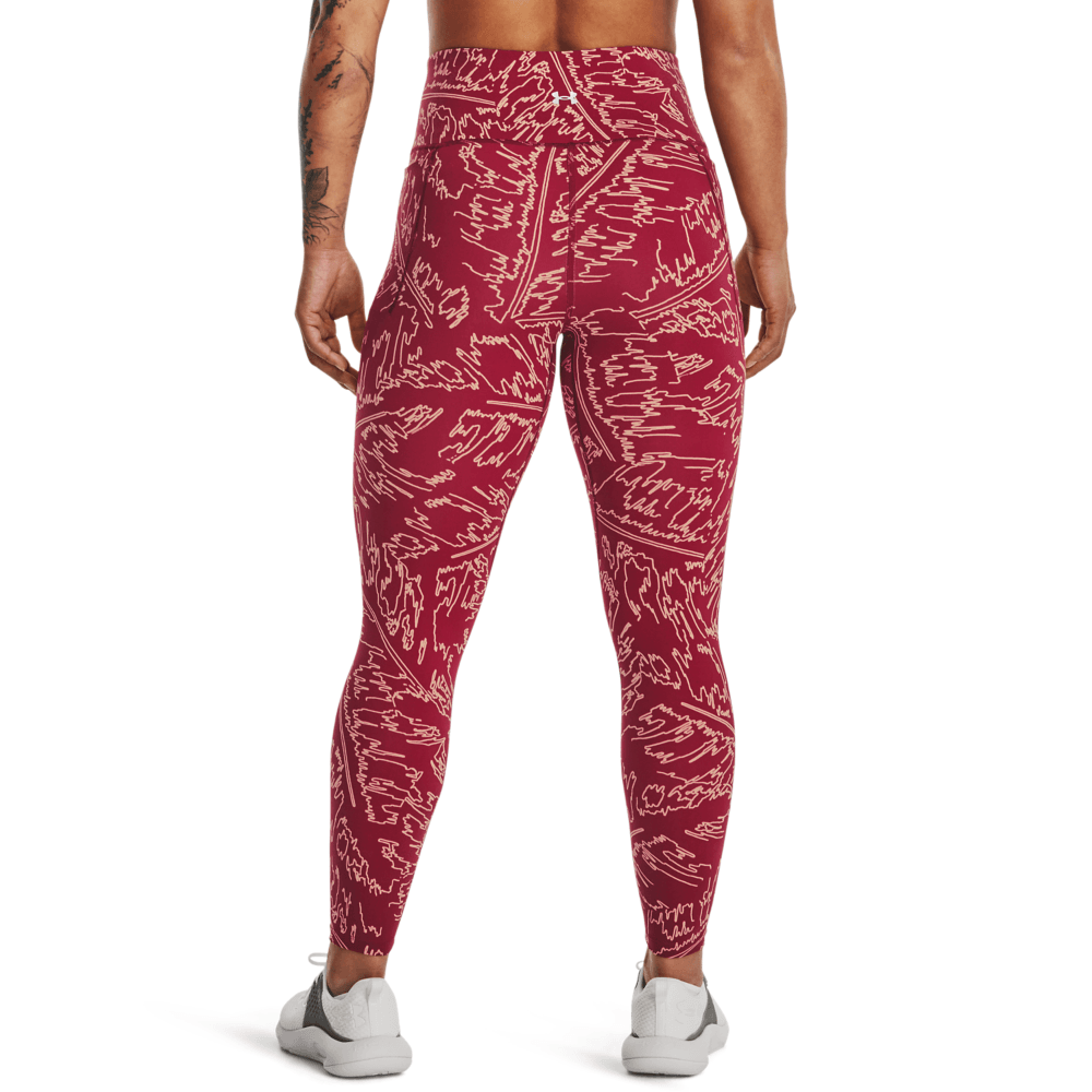 UA Idian Print Ankle Leg Licra rosado de mujer para entrenamiento