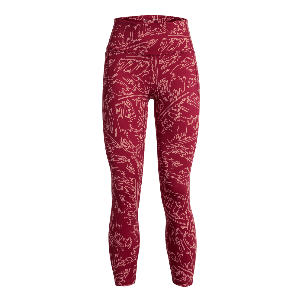 UA Idian Print Ankle Leg Licra rosado de mujer para entrenamiento