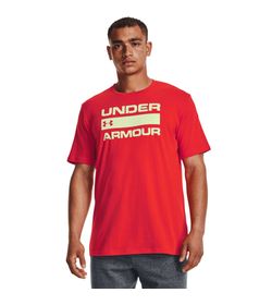 Camiseta-Manga-Corta-under-armour-para-hombre-Ua-Team-Issue-Wordmark-Ss-para-moda-color-naranja.-Frente-Sobre-Modelo