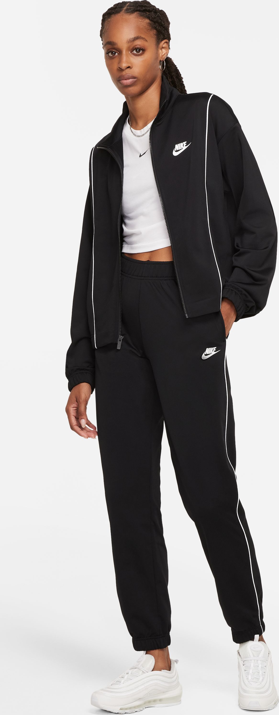 Nike W Nsw Essntl Pqe Trk Suit Sudadera negro de mujer lifestyle