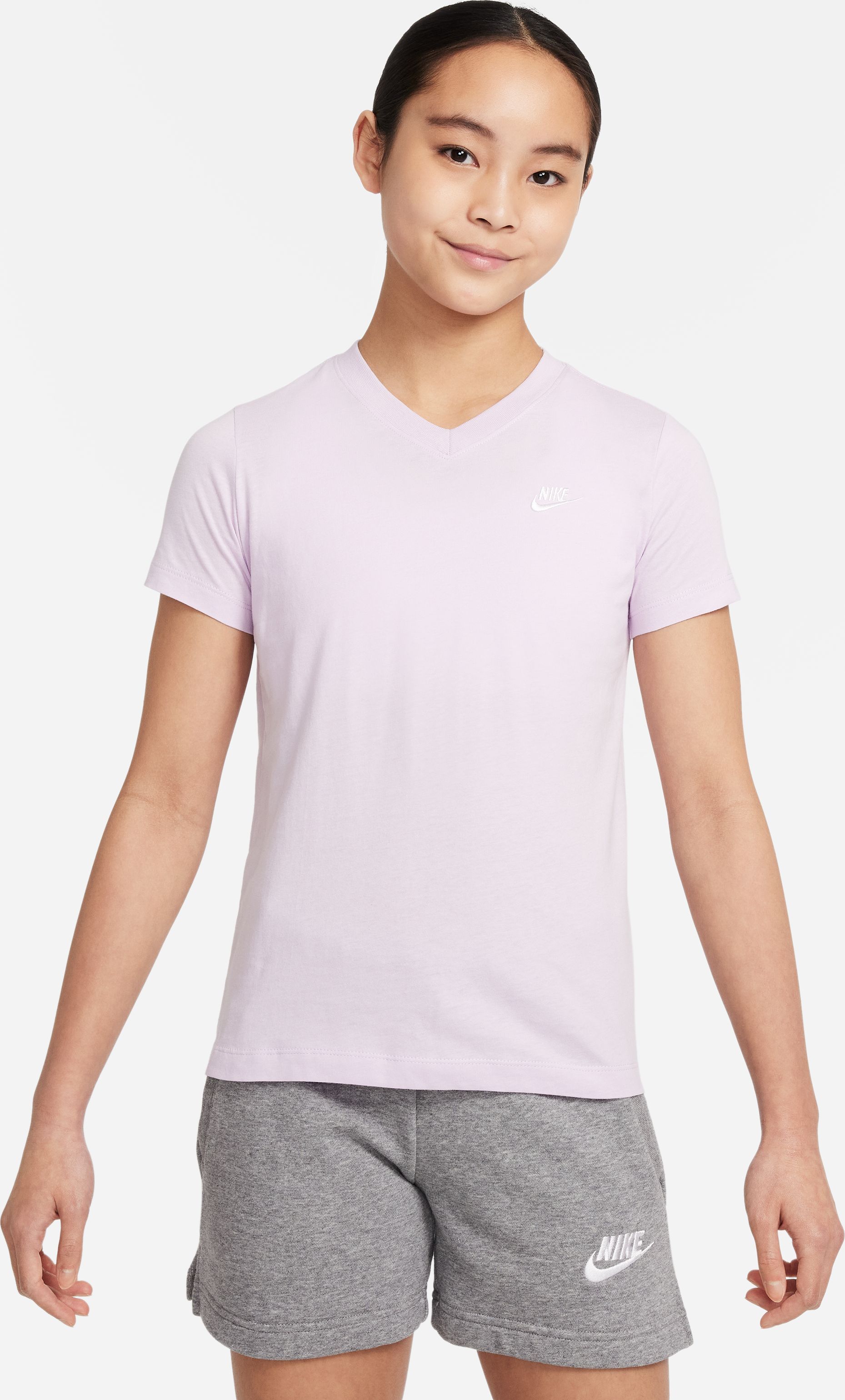 Nike G Nsw Club Tee Vneck Camiseta Manga Corta rosado de niña lifestyle