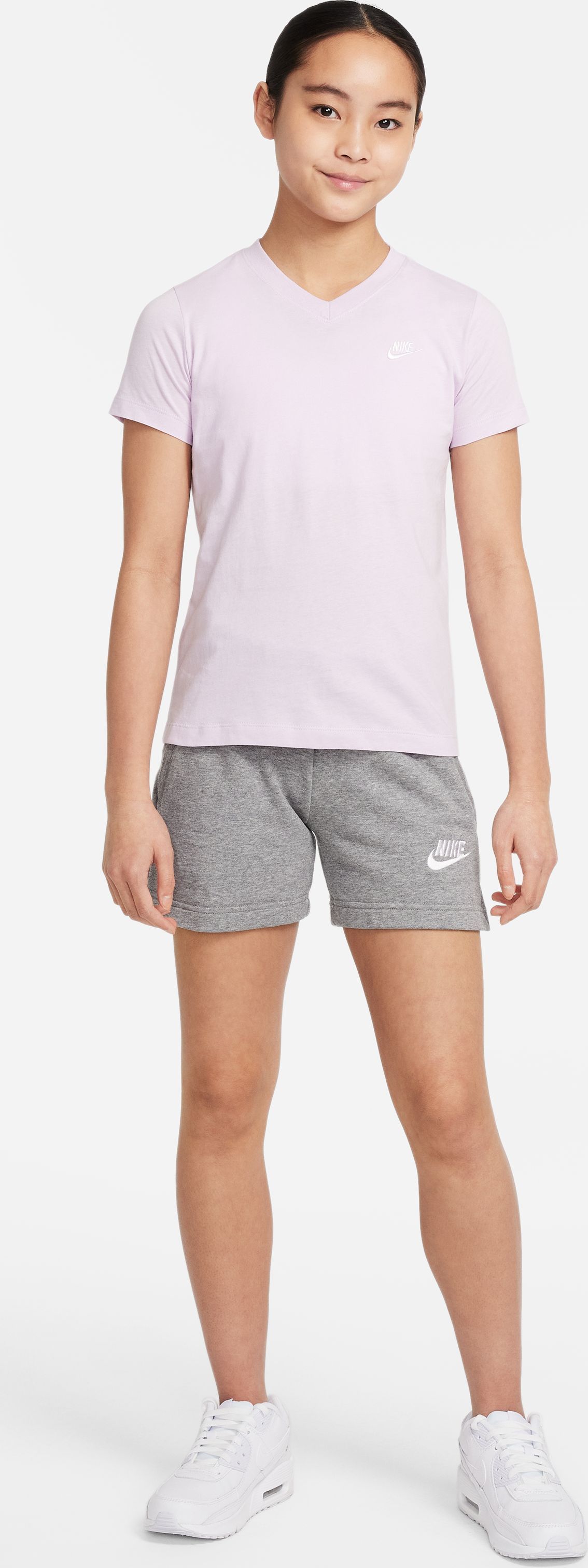Nike G Nsw Club Tee Vneck Camiseta Manga Corta rosado de niña lifestyle