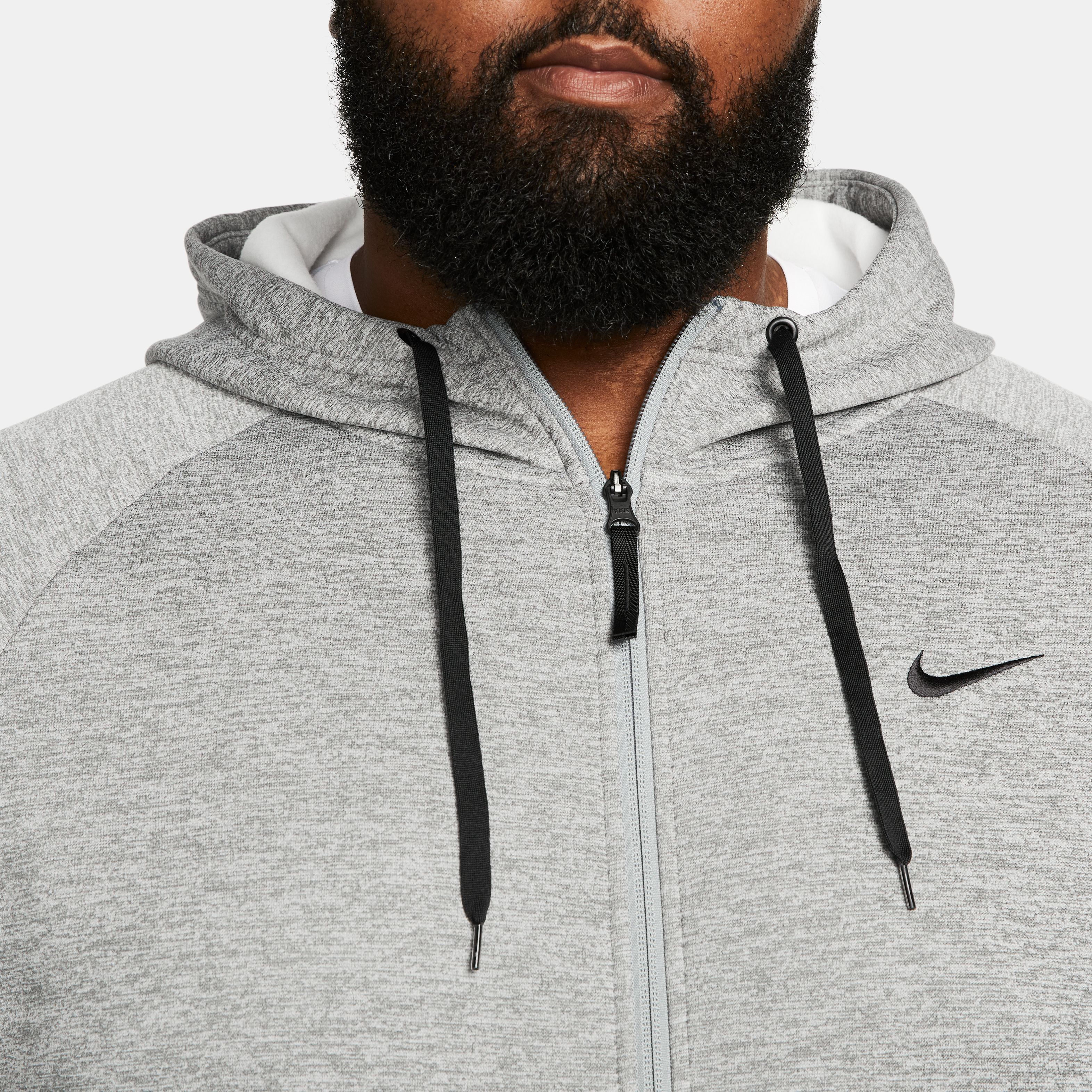 Nike M Nk Tf Hd Fz Hoodie gris de hombre para entrenamiento
