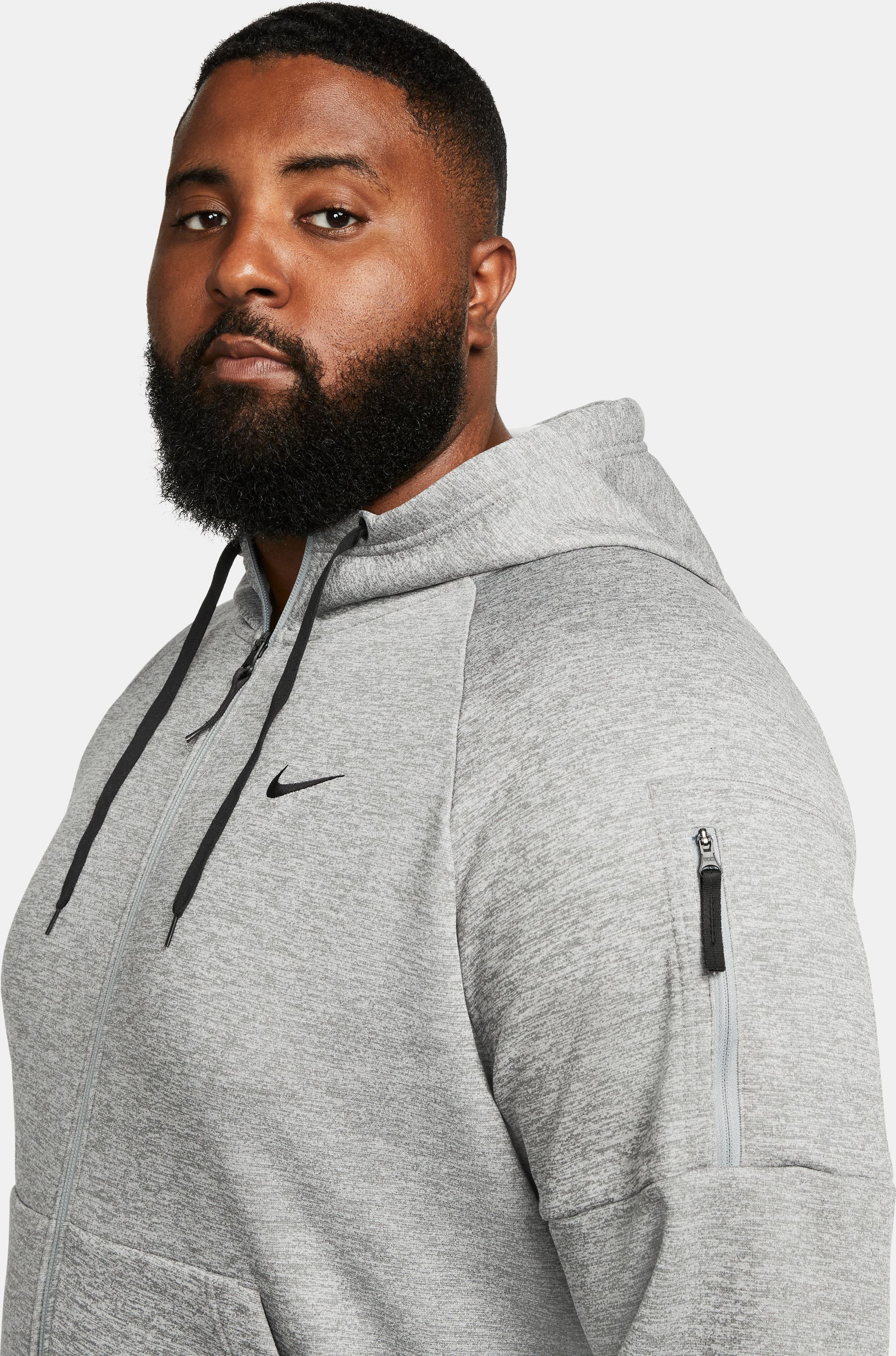 Nike M Nk Tf Hd Fz Hoodie gris de hombre para entrenamiento