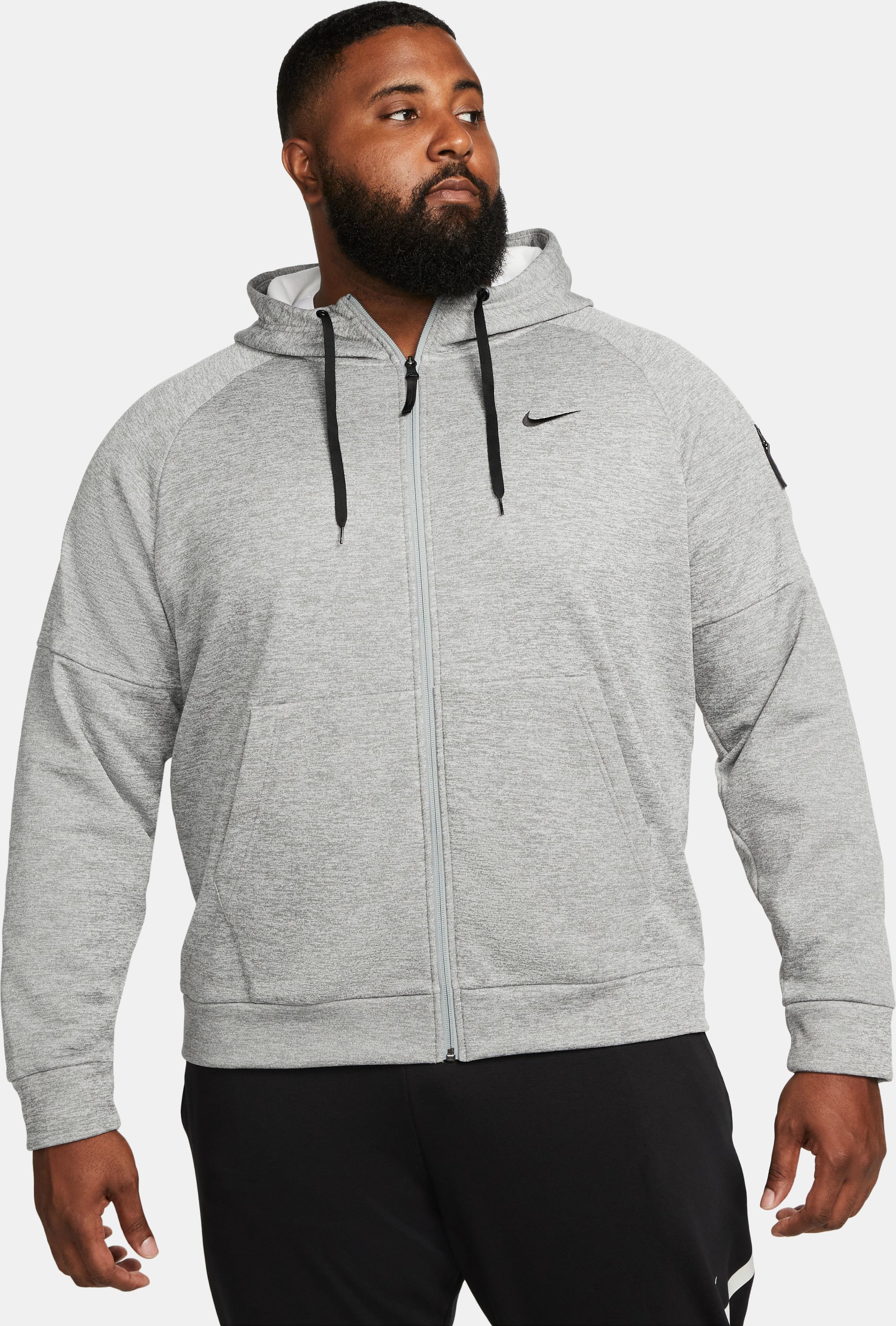 Nike M Nk Tf Hd Fz Hoodie gris de hombre para entrenamiento