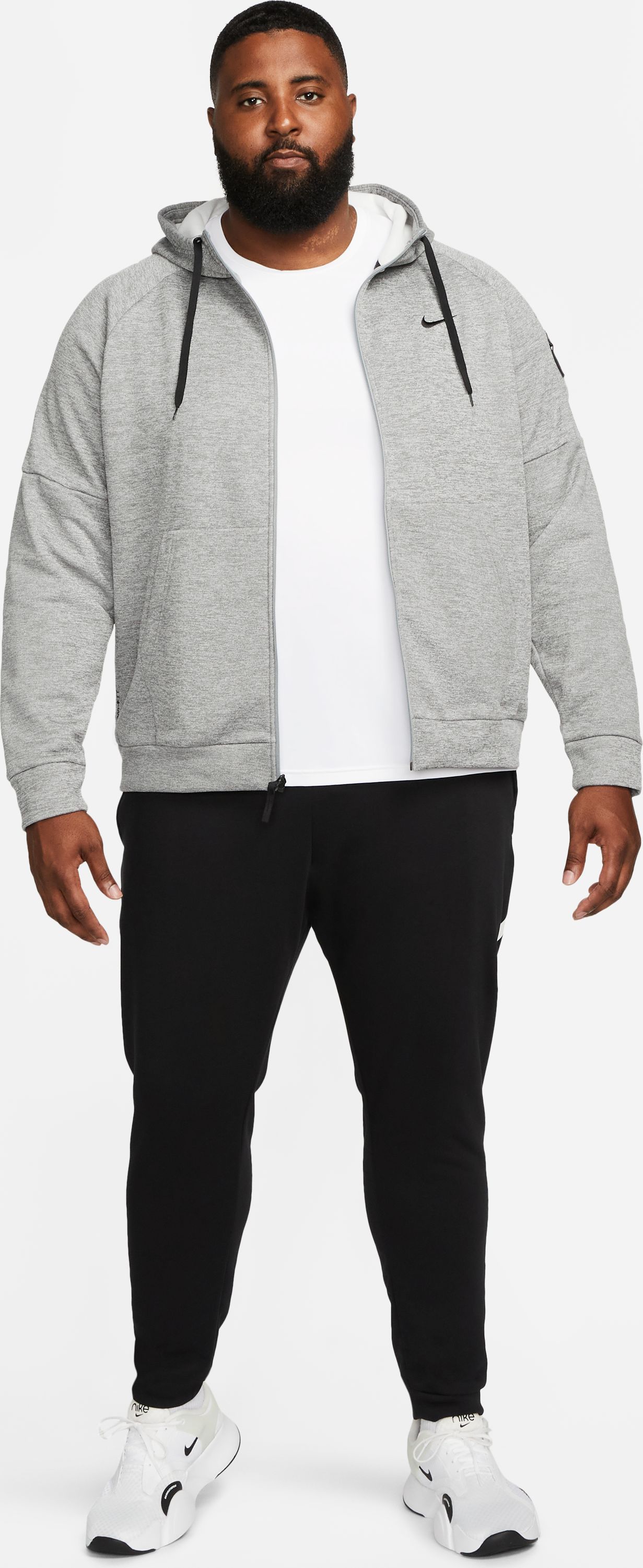 Nike M Nk Tf Hd Fz Hoodie gris de hombre para entrenamiento