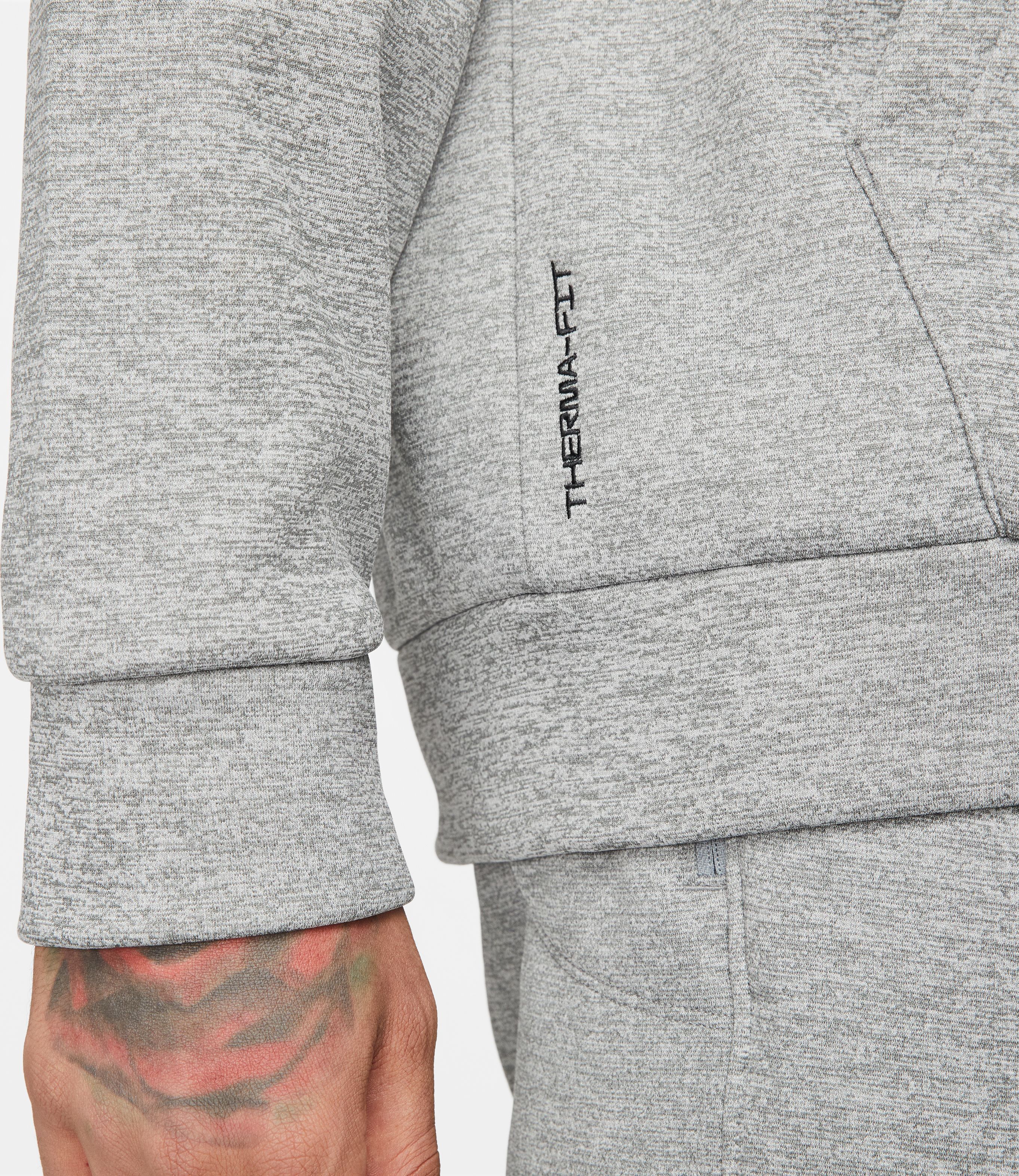 Nike M Nk Tf Hd Fz Hoodie gris de hombre para entrenamiento