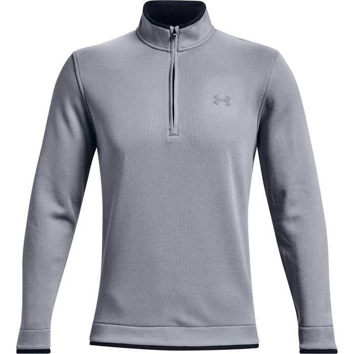 Camiseta-Manga-Larga-under-armour-para-hombre-Ua-Storm-Sweaterfleece-Hz-para-golf-color-negro.-Frente-Sin-Modelo