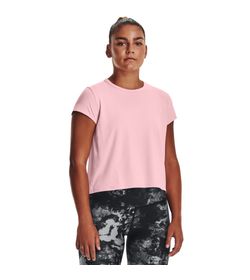 Camiseta-Manga-Corta-under-armour-para-mujer-Ua-Knockout-T-Shirt-para-entrenamiento-color-rosado.-Frente-Sobre-Modelo