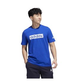 Camiseta-Manga-Corta-adidas-para-hombre-M-Skt-Lin-G-T-para-moda-color-azul.-Frente-Sobre-Modelo
