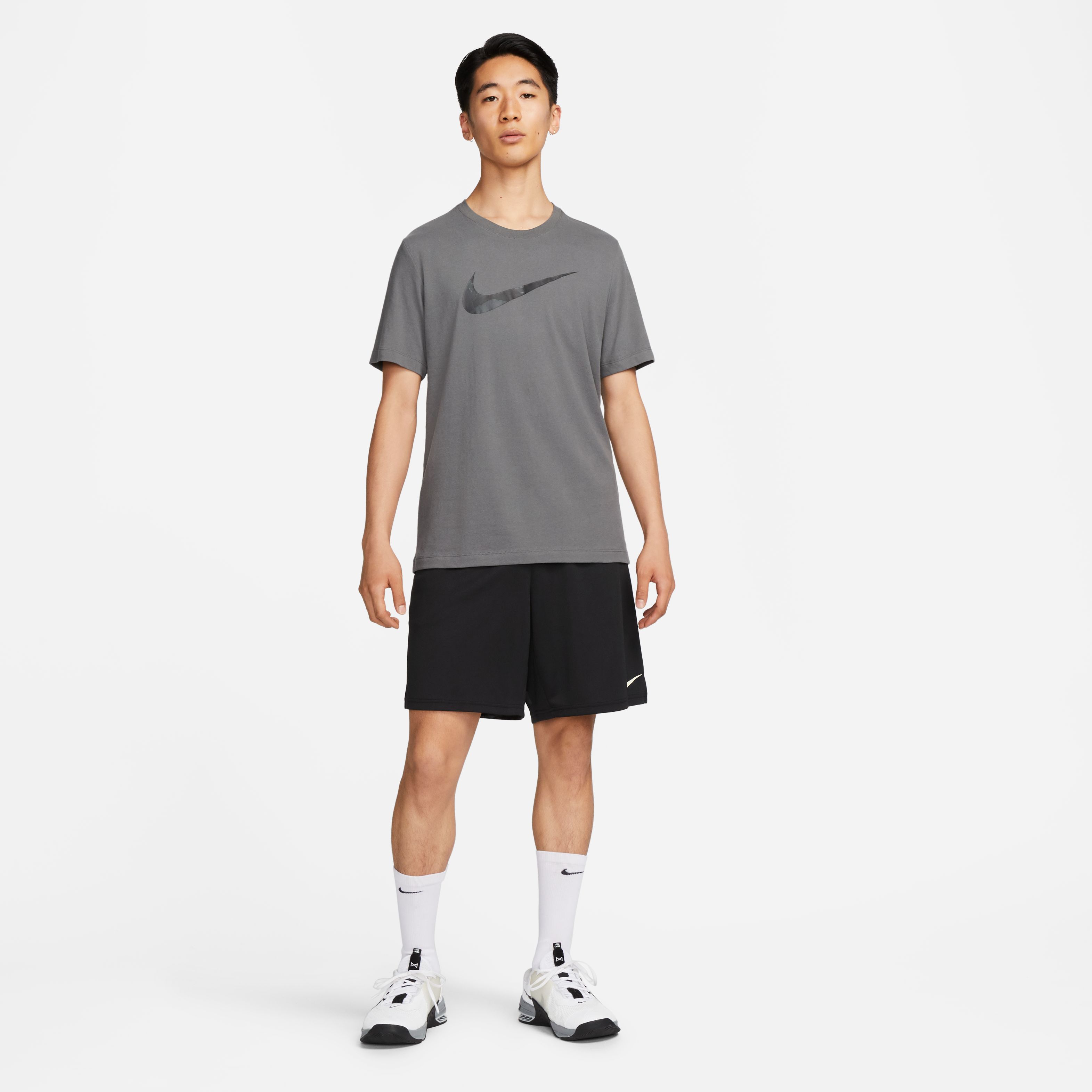 Nike M Nk Df Tee Camo Gfx Camiseta Manga Corta gris de hombre para entrenamiento