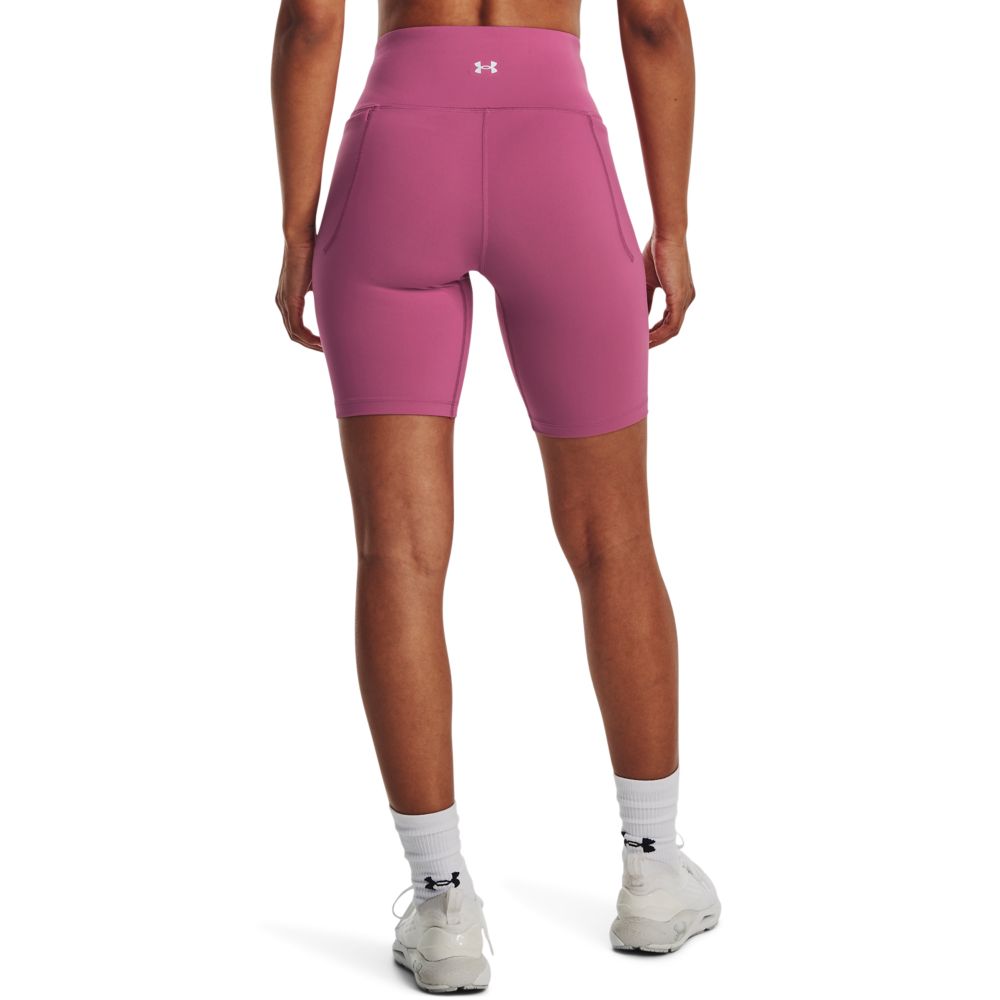 UA Meridian Bike Short Licra rosado de mujer para entrenamiento