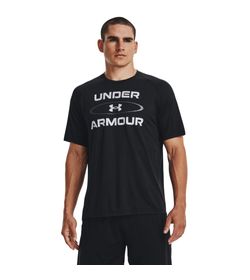Camiseta-Manga-Corta-under-armour-para-hombre-Ua-Tech-2.0-Wm-Graph-para-entrenamiento-color-negro.-Frente-Sobre-Modelo