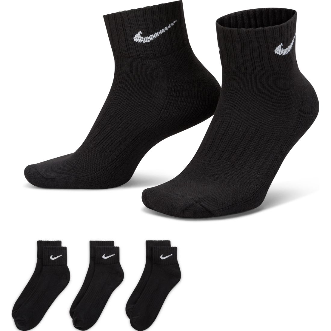 Nike U Nk Cush Ankle 3Pr-Value Medias blanco de hombre para entrenamiento