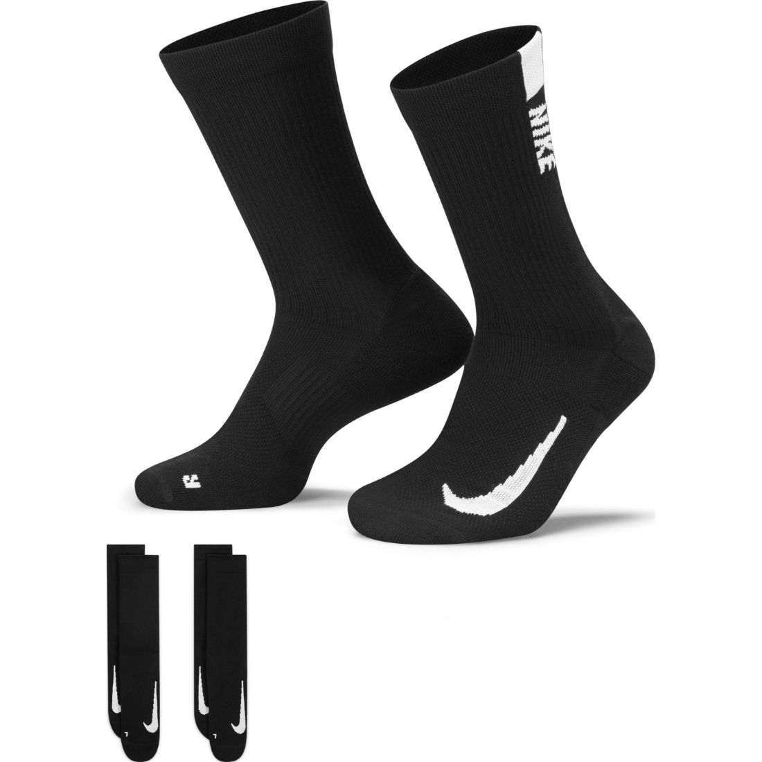 Nike U Nk Mltplier Crw 2Pr Medias negras de hombre para correr
