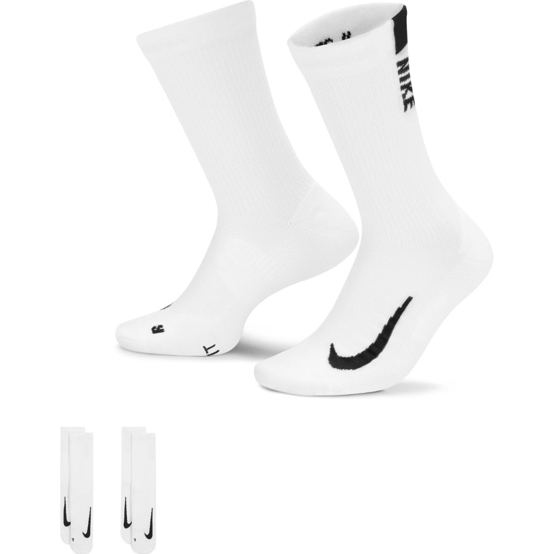Nike U Nk Mltplier Crw 2Pr Medias blanco de hombre para correr